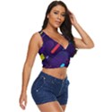 Colorful Abstract Background Women s Sleeveless Wrap Top View3