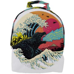 Retro Wave Kaiju Godzilla Japanese Pop Art Style Mini Full Print Backpack by Cendanart