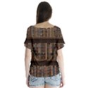 Old Bookshelf Orderly Antique Books V-Neck Flutter Sleeve Top View2