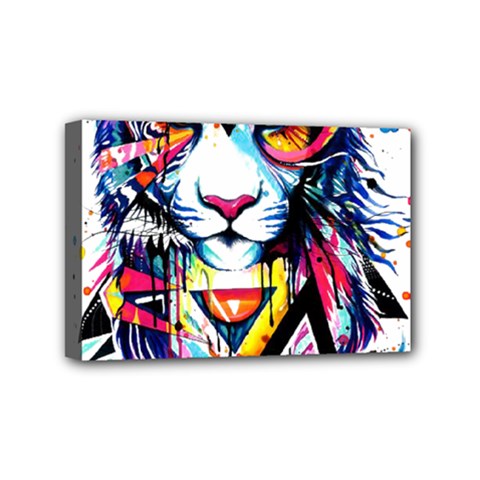 Lion  Mini Canvas 6  X 4  (stretched) by saad11