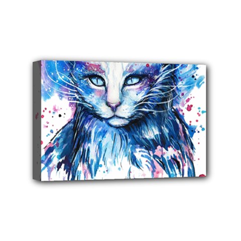 Cat Mini Canvas 6  X 4  (stretched) by saad11