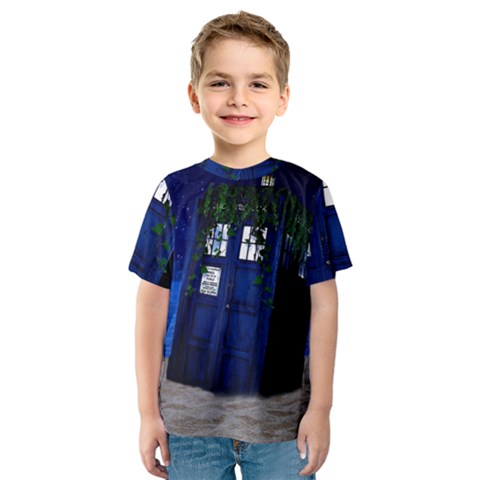 Stuck Tardis Beach Doctor Who Police Box Sci-fi Kids  Sport Mesh T-shirt by Cendanart