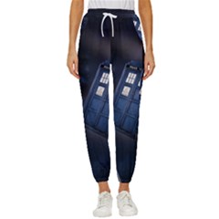 Tardis Doctor Who Planet Women s Cropped Drawstring Pants by Cendanart