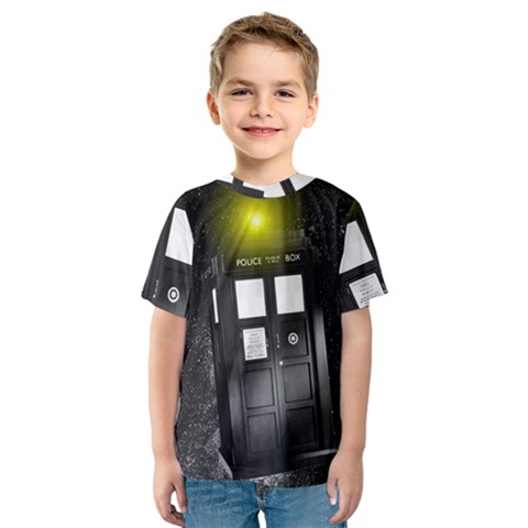 Doctor Who Space Tardis Kids  Sport Mesh T-shirt by Cendanart