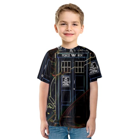 Tardis Doctor Who Magic Travel Macine Fantasy Kids  Sport Mesh T-shirt by Cendanart
