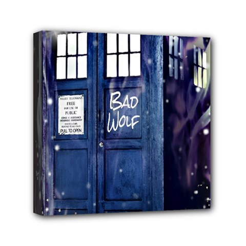 Bad Wolf Tardis Doctor Who Mini Canvas 6  X 6  (stretched) by Cendanart