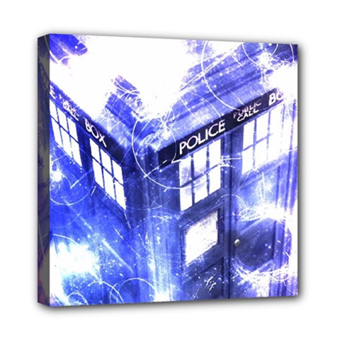 Tardis Doctor Who Blue Travel Machine Mini Canvas 8  X 8  (stretched) by Cendanart