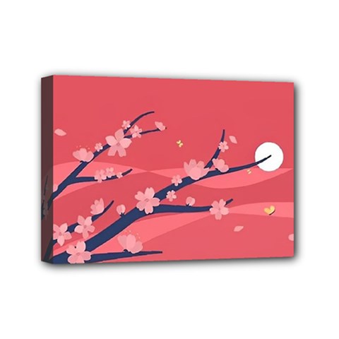 Illustration Minimal Minimalist Scenery Minimalist Japanese Art Mini Canvas 7  X 5  (stretched) by Bedest