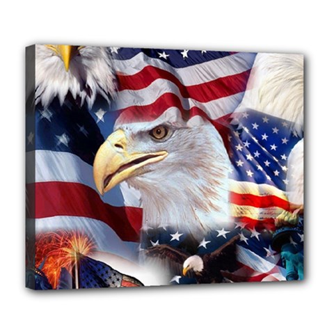 United States Of America Images Independence Day Deluxe Canvas 24  X 20  (stretched) by Ket1n9