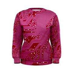 Pink Circuit Pattern Women s Sweatshirt by Ket1n9
