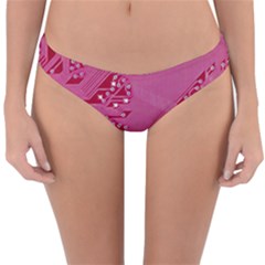 Pink Circuit Pattern Reversible Hipster Bikini Bottoms by Ket1n9