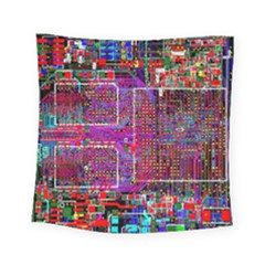 Technology Circuit Board Layout Pattern Square Tapestry (small) by Ket1n9