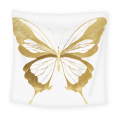 Simulated Gold Leaf Gilded Butterfly Square Tapestry (large) by essentialimage