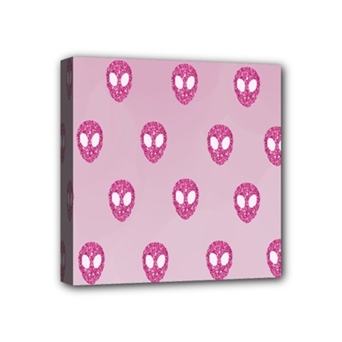 Alien Pattern Pink Mini Canvas 4  X 4  (stretched) by Ket1n9