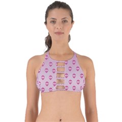 Alien Pattern Pink Perfectly Cut Out Bikini Top by Ket1n9