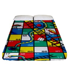 Snakes And Ladders Fitted Sheet (king Size) by Ket1n9