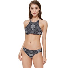 Dark Horror Skulls Pattern Banded Triangle Bikini Set by Ket1n9