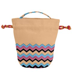 Chevrons Patterns Colorful Stripes Drawstring Bucket Bag by Ket1n9