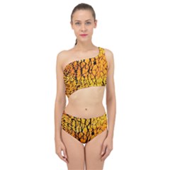 Black And White Chevron Spliced Up Two Piece Swimsuit by Ket1n9