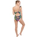 Network Nerves Nervous System Line Frilly One Shoulder Swimsuit View2