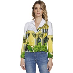White Wine Red Wine The Bottle Women s Long Sleeve Revers Collar Cropped Jacket by Ket1n9