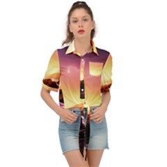 California Sea Ocean Pacific Tie Front Shirt  by Ket1n9