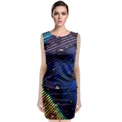 Peacock Feather Retina Mac Classic Sleeveless Midi Dress by Ket1n9