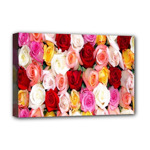 Rose Color Beautiful Flowers Deluxe Canvas 18  X 12  (stretched) by Ket1n9