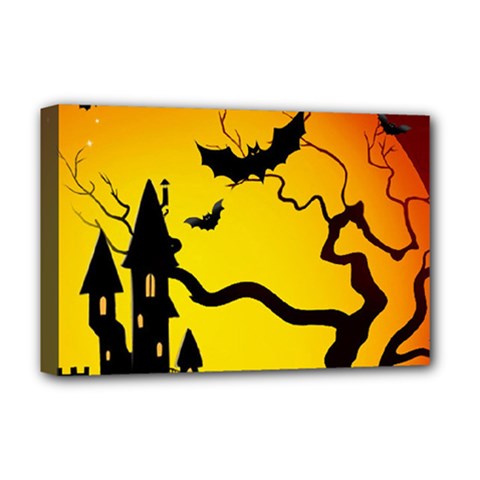 Halloween Night Terrors Deluxe Canvas 18  X 12  (stretched) by Ket1n9