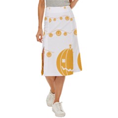 Pumpkin Halloween Deco Garland Midi Panel Skirt by Ket1n9