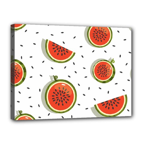 Seamless Background Pattern-with-watermelon Slices Canvas 16  X 12  (stretched) by Ket1n9