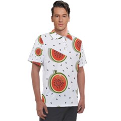 Seamless Background Pattern-with-watermelon Slices Men s Polo T-shirt by Ket1n9