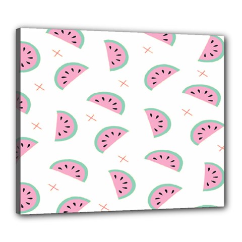 Seamless Background With Watermelon Slices Canvas 24  X 20  (stretched) by Ket1n9