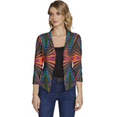 Fresh Watermelon Slices Texture Women s Casual 3/4 Sleeve Spring Jacket by Ket1n9