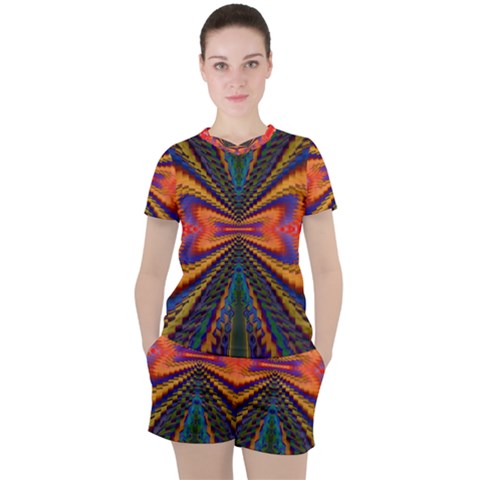 Casanova Abstract Art-colors Cool Druffix Flower Freaky Trippy Women s T-shirt And Shorts Set by Ket1n9
