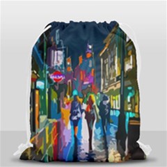Abstract Vibrant Colour Cityscape Drawstring Bag (small) by Ket1n9