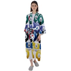 Abstract Vibrant Colour Botany Maxi Satin Kimono by Ket1n9