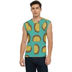Taco Drawing Background Mexican Fast Food Pattern Men s Raglan Cap Sleeve T-shirt by Ket1n9