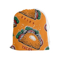 Seamless Pattern With Taco Drawstring Pouch (xl) by Ket1n9