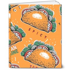Seamless Pattern With Taco 8  X 10  Hardcover Notebook by Ket1n9