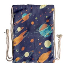 Space Galaxy Planet Universe Stars Night Fantasy Drawstring Bag (large) by Ket1n9