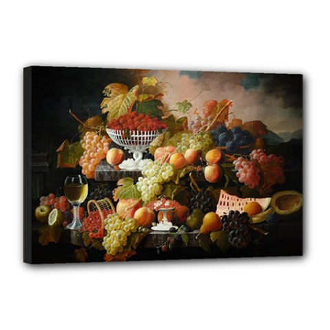 Abundance Of Fruit Severin Roesen Canvas 18  X 12  (stretched) by Hannah976