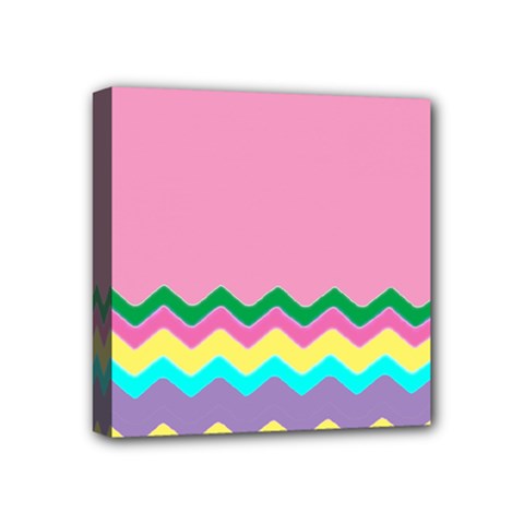 Easter Chevron Pattern Stripes Mini Canvas 4  X 4  (stretched) by Hannah976