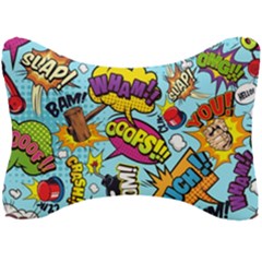 Comic Elements Colorful Seamless Pattern Seat Head Rest Cushion by Hannah976