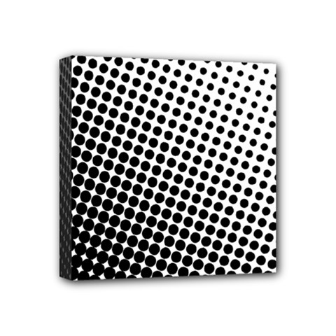 Background-wallpaper-texture-lines Dot Dots Black White Mini Canvas 4  X 4  (stretched) by Hannah976