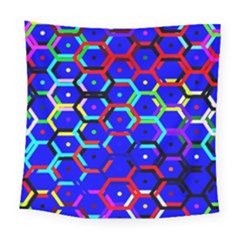 Blue Bee Hive Pattern Square Tapestry (large) by Hannah976