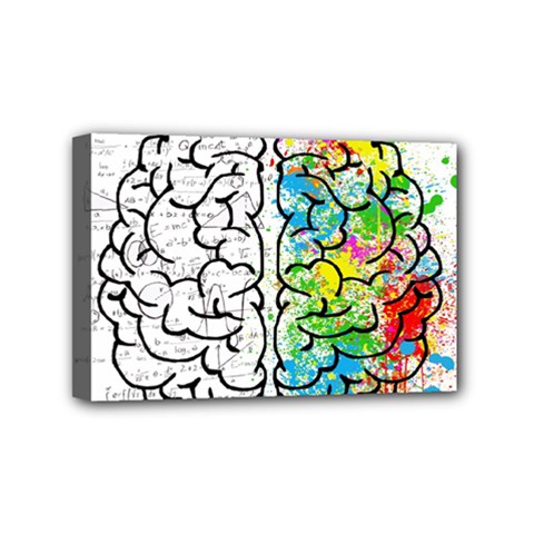 Brain Mind Psychology Idea Drawing Mini Canvas 6  X 4  (stretched) by Ndabl3x