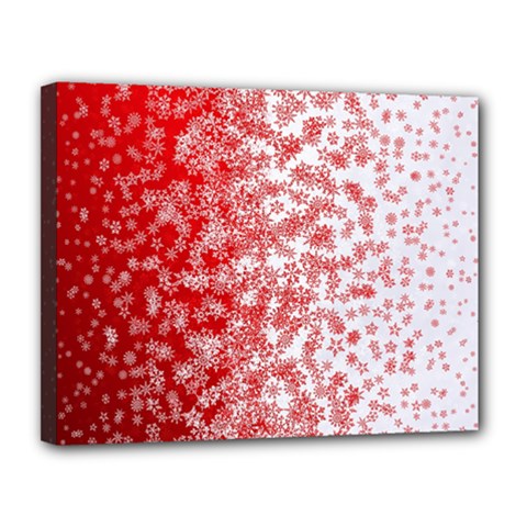 Christmas New Year Snowflake Deer Canvas 14  X 11  (stretched) by Ndabl3x