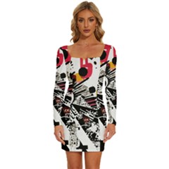 You Wanna Know The Real Me? Long Sleeve Square Neck Bodycon Velvet Dress by essentialimage