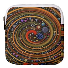 Swirl Vortex Emoji Cyclone Motion Art Mini Square Pouch by Paksenen
